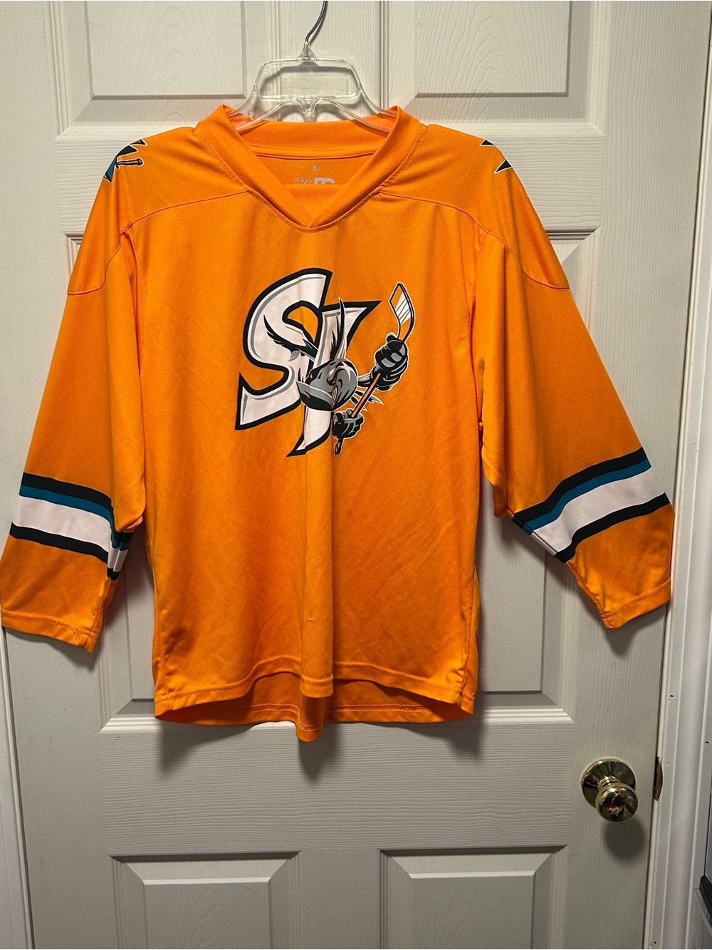 San Jose Barracuda Orange Hockey Jersey SGA Medium
